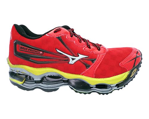 Tênis Mizuno Wave Prophecy II Vermelho, amarelo e preto MOD: