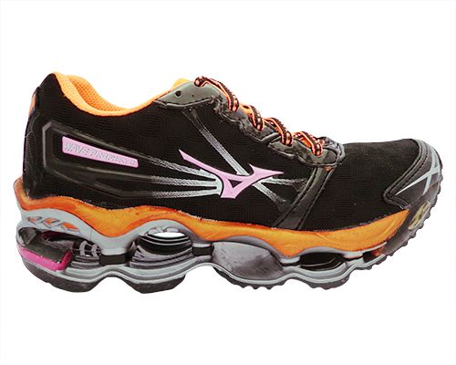 Tênis Feminino Mizuno Wave Prophecy II Preto Laranja e Rosa